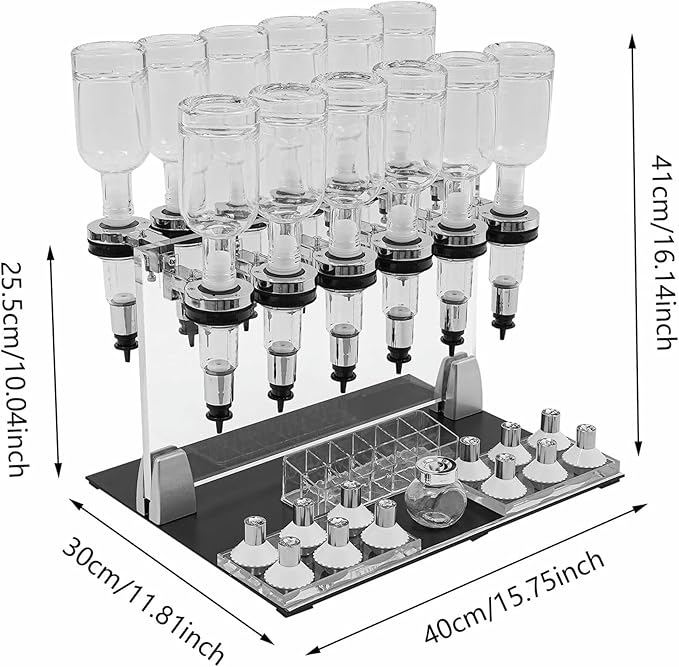 12-Bottle Manual Perfume Dispenser - Desktop Liquid Filling Machine Kit for Salon, Studio, Bar & Store - Efficient Liquid Transfer Tools for Fragrance and Cosmetic Use