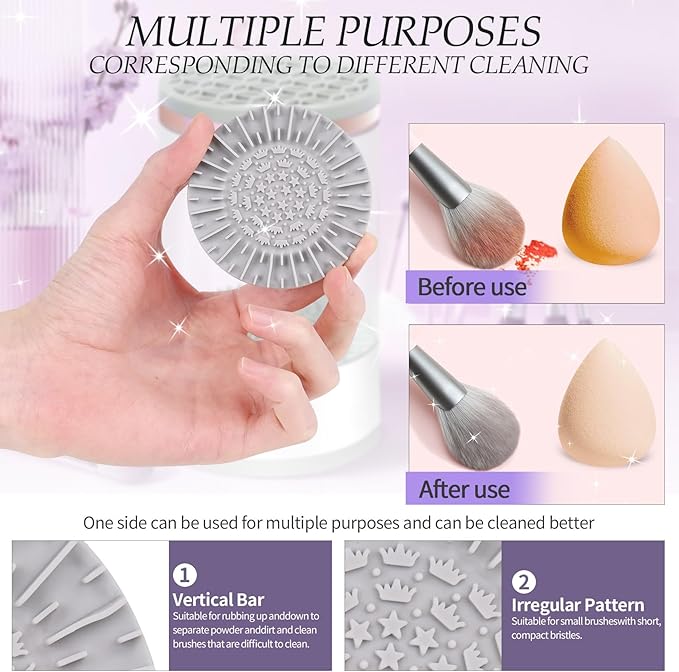 Electric Makeup Brush Cleaner - Portable Compact Design for Travel Home Use - Professional Makeup Brush Cleaning Machine - Automatic Makeup Brush Cleaner in Efficient for Beauty Women, Girls