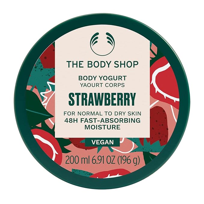 The Body Shop Strawberry Body Yogurt – Instantly Absorbing Hydration – For Normal to Dry Skin – Vegan – 6.91 oz