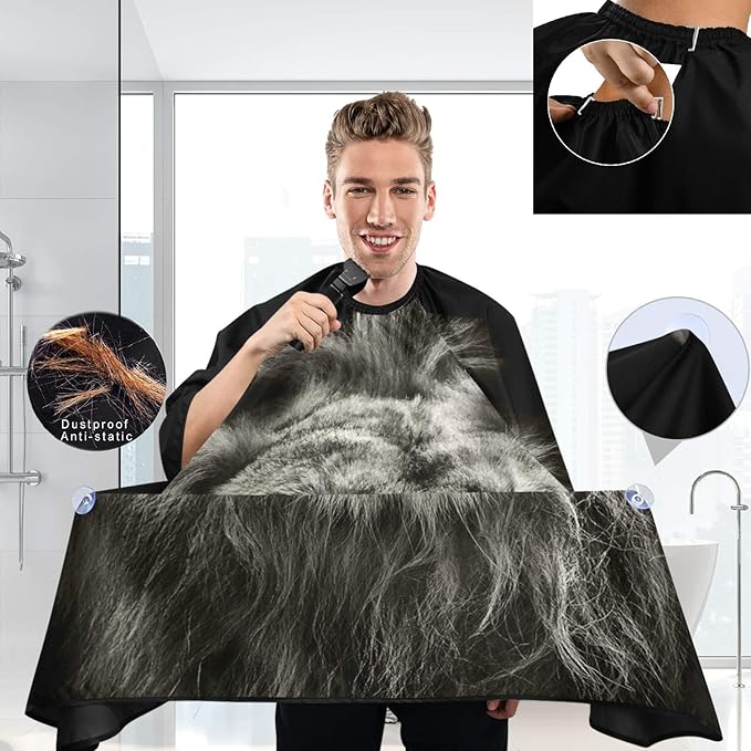 visesunny Professional Barber Cape Polyester Hair Cutting Salon Cape Apron Anti-Static Beard Bib Grooming Apron