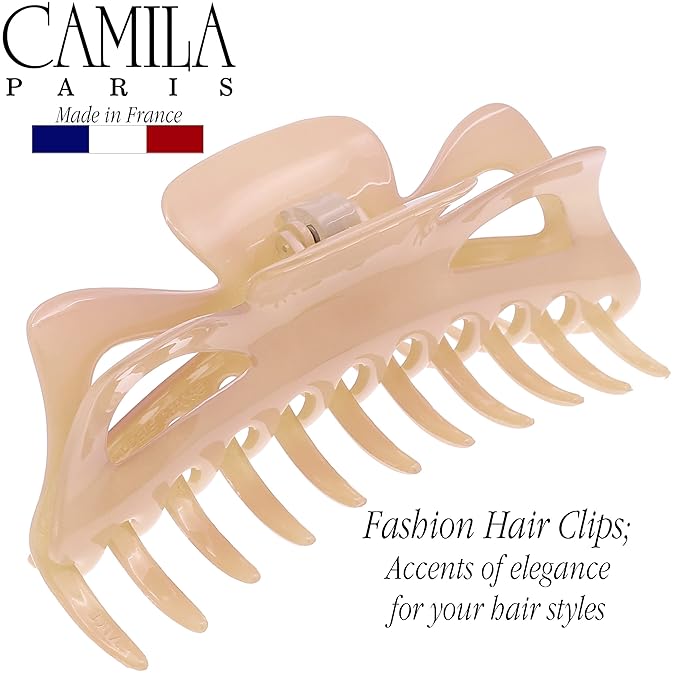 Camila Paris CP2887 French Large Hair Clips for Women Thick Hair for Long Curly Wavy Hair, Girls Hair Claw Clip, Durable Styling Big Claw Clip for Thick Hair, Strong Hold No Slip Grip, Made in France