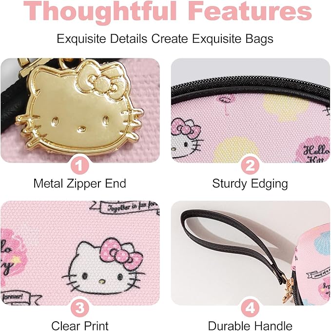 AmBealla 2PCS Cosmetic Bag Portable Storage Bag for Women,Cute Compact Travel Makeup Bag for Keys and Phone,Portable Bag for Girls,Pink