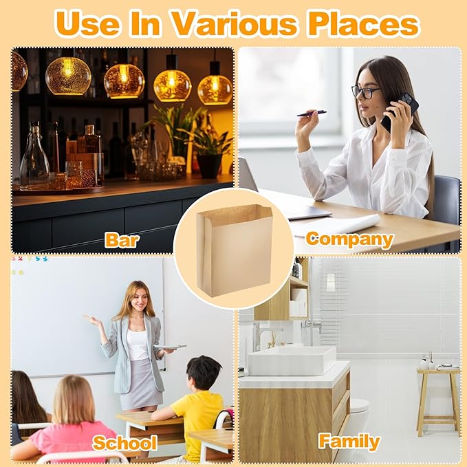 500 Pcs Waxed Sanitary Napkin Disposal Bags - Feminine Hygiene Liner Paper Bags 7.5'' x 10'' x 3.5'' Wax Lined for Bathroom, Commercial, Personal Restroom, Janitorial Dispenser
