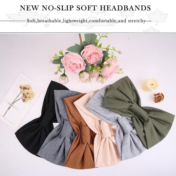 Kachanaa 6 Packs New Wide Headbands for Women,Non Slip Thick Soft Elastic Bandeau Hair Bands Yoga Workout Running Sweat Makeup Hair Wraps Hair Accessories