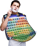 Periodic Table Of Elements Print Beard Bib Apron For Men, Beard Hair Catcher For Men Shaving Trimming,Beard Cape Cloth, Black