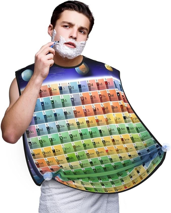 Purple Music Notes Print Beard Bib Shaving Apron, Beard Hair Trimming Cape – For Dad