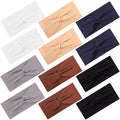 12 Pcs Stretchy Headbands for Women, Absorbed Sport Headband Soft Twist Knotted Hairbands for Daily Life Yoga Workout (Neutral Color 2)