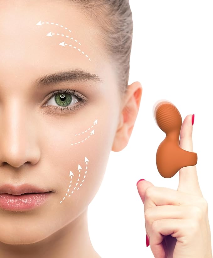 Mini-Ring Face & Eye Powerful Massage Tool, Multifunctional Portable Handheld Massager, Silicone Waterproof Eye, Jaw, Finger and Body Massager, Relieves Facial Muscle Fatigue and Pain.