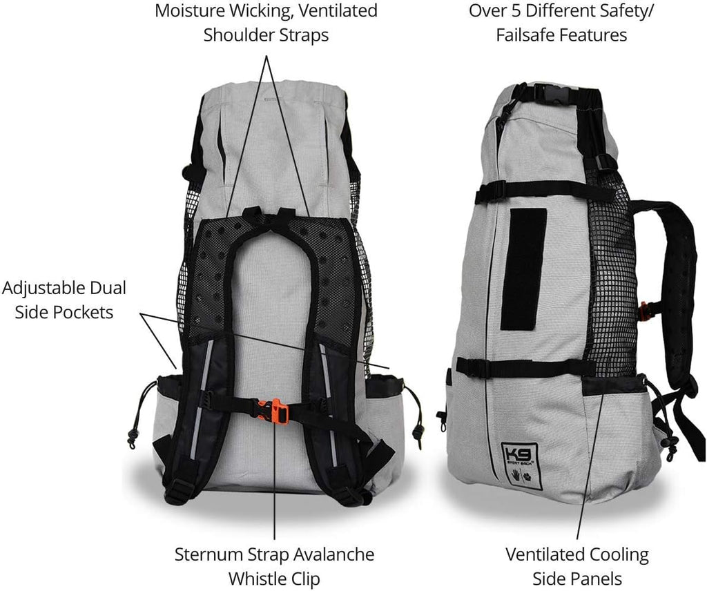 K9 Sport Sack Air 2 - Small, Light Grey - Ideal for Dogs with 13-16” Back Length - Durable, Breathable Backpack-Style Carrier - Perfect for Walks, Short Hikes & Public Transportation
