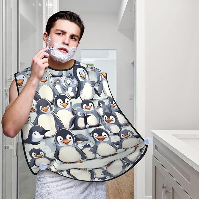 Jellyfish Pattern Print Beard Bib Shaving Apron, Beard Hair Trimming Cape Gift For Dad