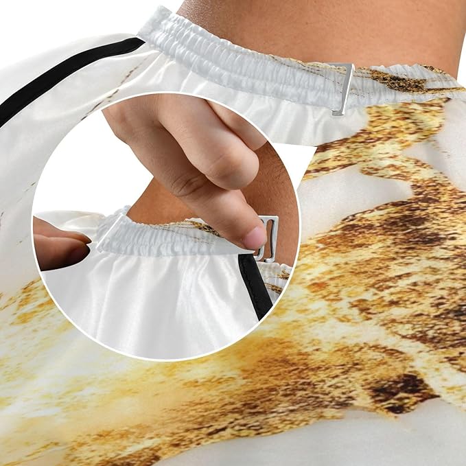 White Gold Marble Professional Barber Cape with Adjustable Neckline, Waterproof Hairdressing Salon Cape for Men Women Kids - 65" x 55" Beard Apron Shaving Kits for Salon and Home Use