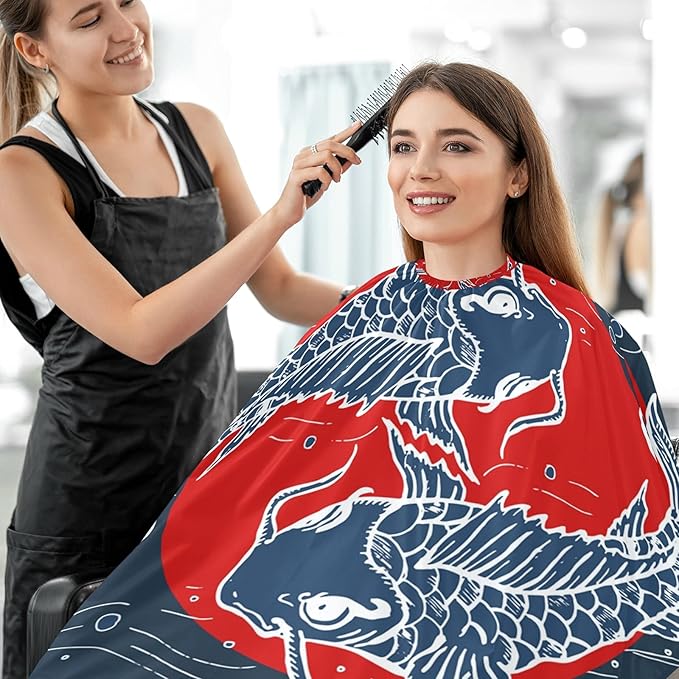 visesunny Professional Barber Cape Polyester Hair Cutting Clippings Catcher Grooming Cape Apron for Shaving Trimming For Men