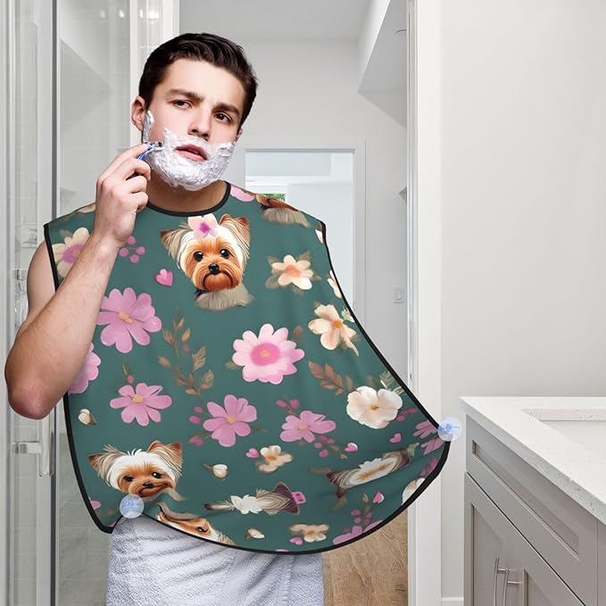 Jellyfish Pattern Print Beard Bib Shaving Apron, Beard Hair Trimming Cape Gift For Dad