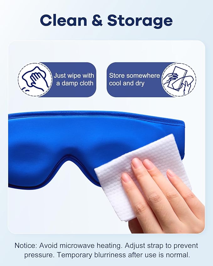 Upgraded Cooling Gel Eye Mask for Puffy Eyes: Larger Full-Eye Cover Design for Ice-Cold Therapy Relief, Headache & Migraine Relief, Reusable Cold Compress for Swelling, Eye Strain, Fatigue (Blue)