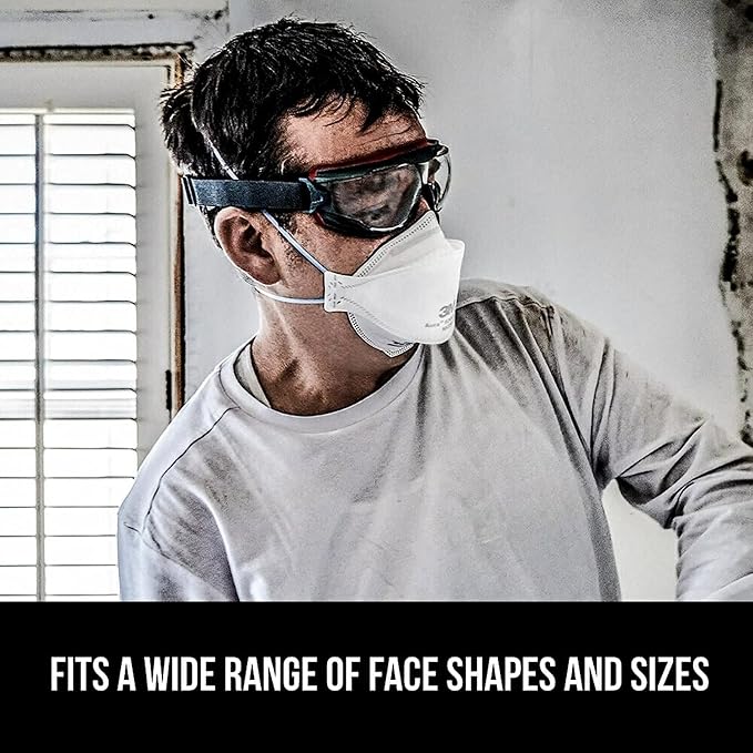 3M Aura Particulate Respirator 9205+ N95, Lightweight, 3 Panel Designed Helps Provide Comfortable and Convenient Respiratory Protection, 3-Pack