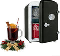 HealSmart 4L Mini Fridge with Observation Window, 6 Can Capacity, Freon-Free and Portable Cooler and Warmer, Cosmetics/Food/Beverage, Black New