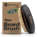 Natnique Vegan Beard Brush for Men, 100% Sisal Plant Bristles, Ergonomic Design with Natural Beachwood Handle - Men's Beard & Mustache Brush – 100% Natural, Non-Synthetic, Cruelty Free