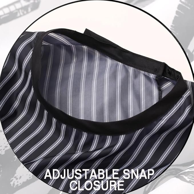 Professional Hair Cutting Cape with Adjustable Snap Closure, Salon Barber Cape,Waterproof Hairdressing Salon Cape Black Stripes