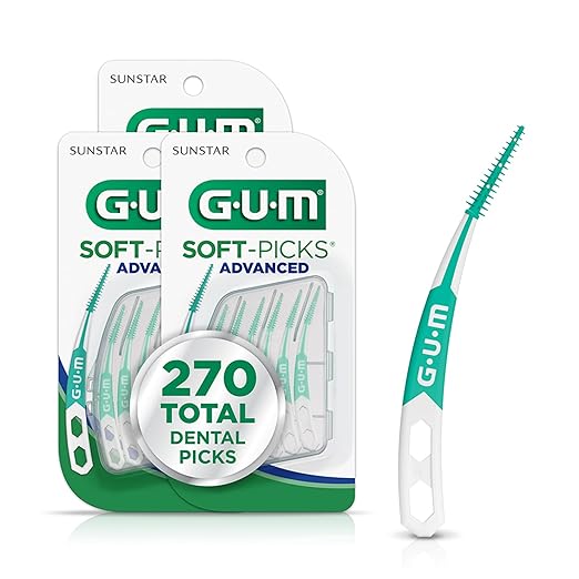 GUM Soft-Picks Advanced, Dental Picks for Teeth Cleaning and Gum Health, Disposable Interdental Brushes with Convenient Carry Case, Dentist Recommended Dental Picks, 90 Count (Pack of 3) 270 Total