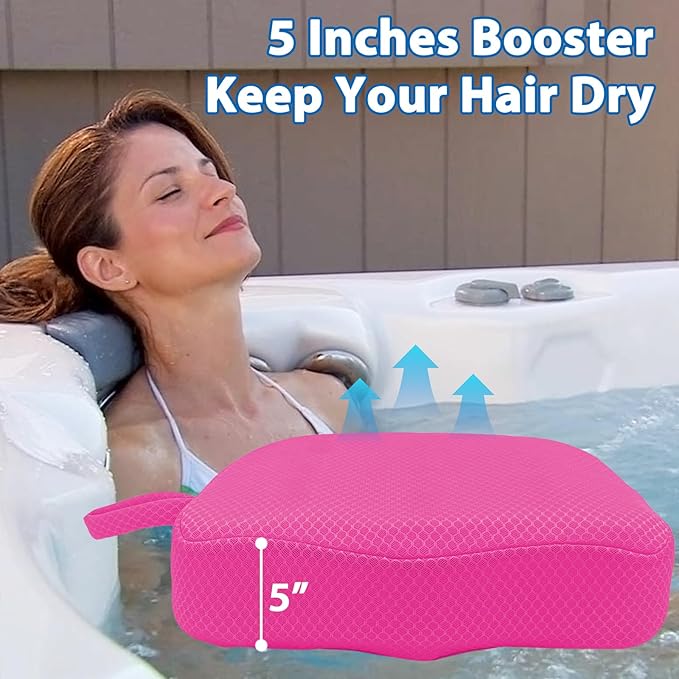 AEROiVi Hot Tub Booster Seat for Adults, 5 Inch Thick Supportive Cushion with Non-Slip Bottom, Weighted for Quick Sink without Float, Spa Booster Seat for Hot Tub (Including Inflatable), Pool, Bathtub