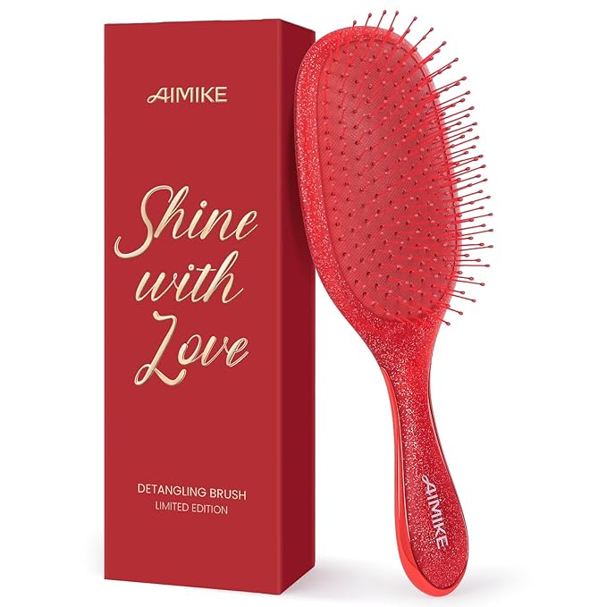 Gift for Women, Gifts for Kids & Teen Girls, AIMIKE Painless Hair Brush Detangler w/Soft Bristles, Extra Gentle Hairbrush for Fine or Daughter's Hair, Ideal Holiday Presents