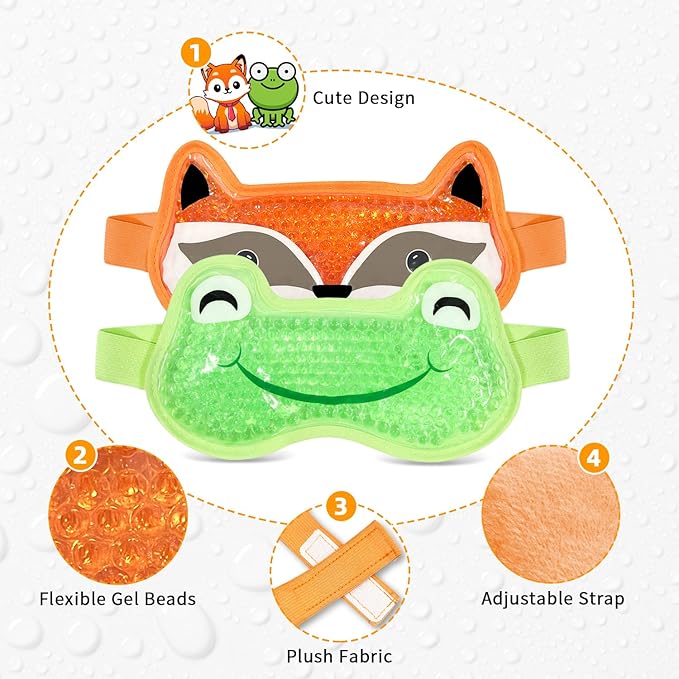 2PCS Cooling Eye Mask Gel Eye Mask, Reusable Hot Cold Therapy Cold Eye Mask for Post Surgery, Puffiness, Dark Circles, Eye Bags, Dry Eyes