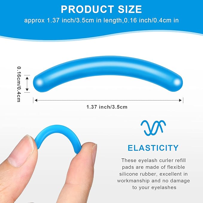 Mudder 80 Pieces Eyelash Curler Refills Eyelash Curler Pads Silicone Rubber Replacement Refills Pads for Universal Eye Lash(White, Aqua Blue,Dark Blue)