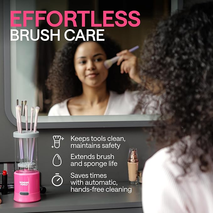 2-in-1 Electric Makeup Brush Cleaner Machine - Clean and Dry Makeup Brushes & Tools & Sponges Automatically - Makeup Brush Dryer & Makeup Brush Washer Combined