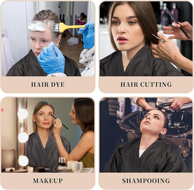 Salon Client Gown Robes Cape Hair Cutting Smock with Adjustable Tie for Hair Cutting Barber Hairstyling
