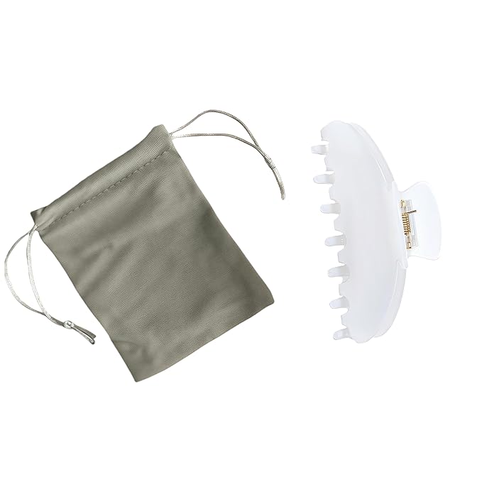 Durable Acetate Hair Clips - 4-Inch Pearl white Claw Clips for Fine and Thick Hair (Pearl white)