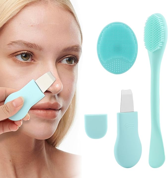 Silicone Nose Blackhead Remover Tool Set, 3 in 1 Nose Scrubber Black Head Remover for Face, Face Scrubber Skin Care Scraper Mask Applicator Spatula for Men Women Deep Cleansing