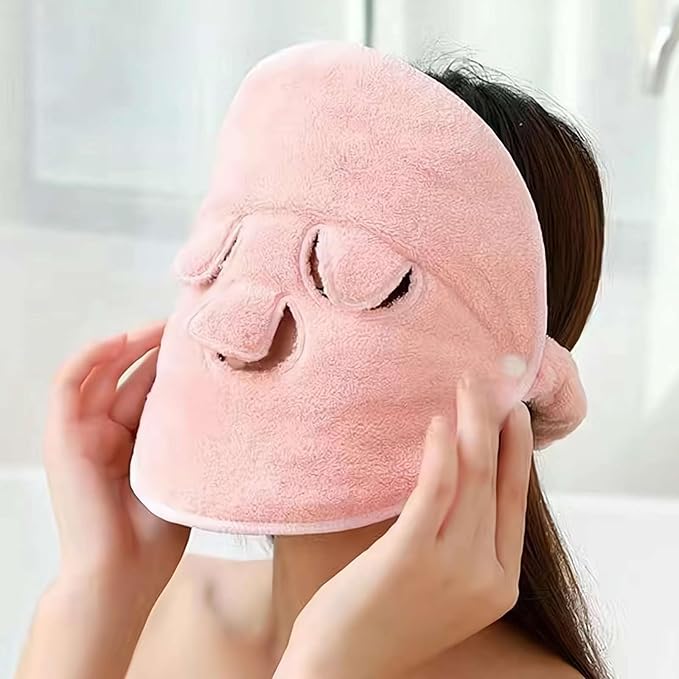 Face Steaming Towel,Hot Compress Face Towel Masks,Reusable Face Masks Skincare Facial Steamer Towel for Hot Cold Skin Care,Towel Steamer for Facials,Spa Towels Beauty Facial Towel for Women (A)
