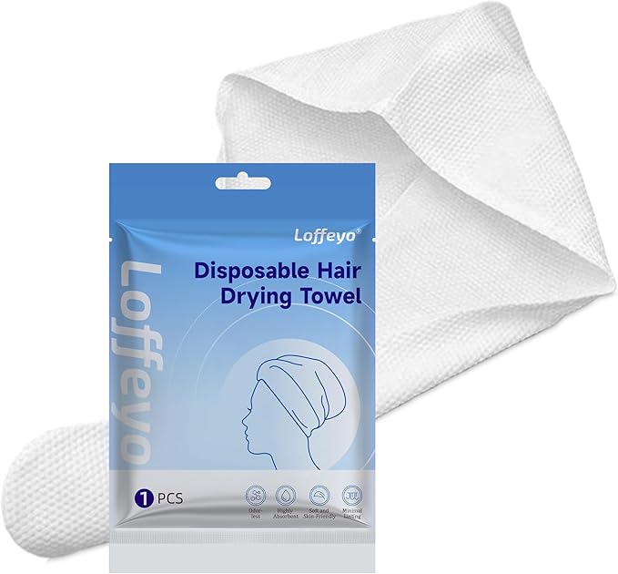 Hair Drying Cap, Ideal for Travel, No More Wet Caps in Luggage, Use Once & Discard, Short-Term Reusable, Absorbent Spunlace Non-Woven, Odorless Soft Skin-Friendly