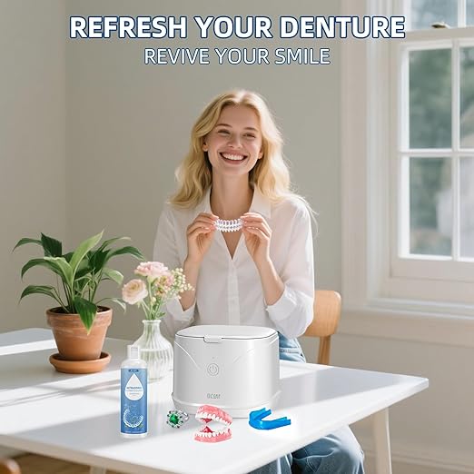 BCOM Ultrasonic Retainer Cleaner Solution, Jewelry Cleaner Solution Deep Clean for Retainer, Mouthguards, Night Guards, Aligners and Jewelry Ring, Odor Stain Remover for Ultrasonic Machines (8.5 oz)