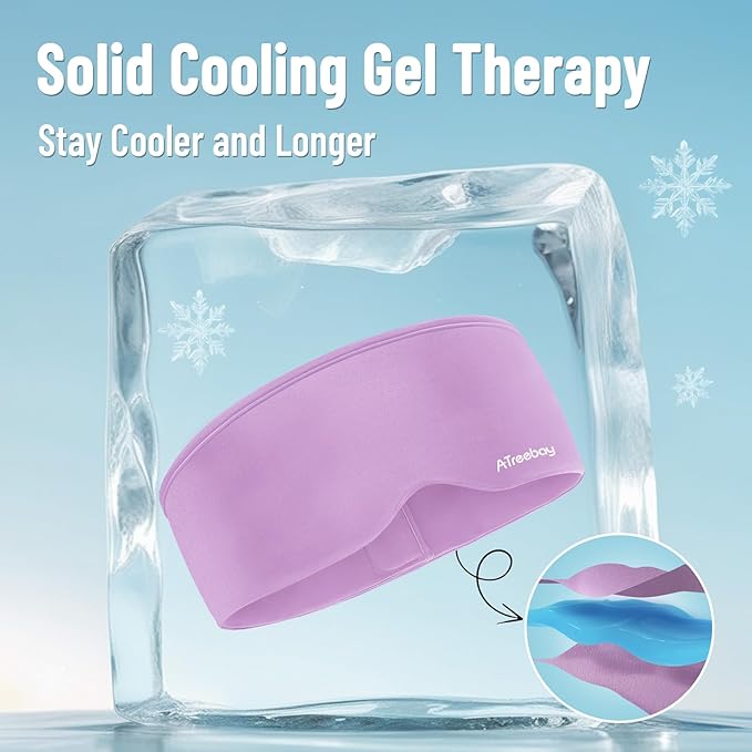 Cooling Eye Mask, Cold Eye Mask for Puffiness, Reusable Ice Eye Masks for Dark Circles And Puffy Eyes, Relieve Your Migraines and Headaches with Gel Eye Masks Therapy, Long-Lasting Comfort, PurPle