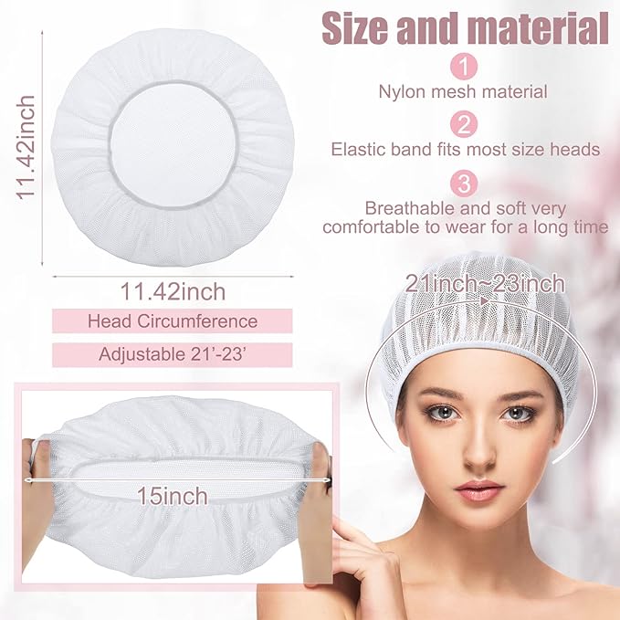 Chuarry 4 Pcs Mesh Sleep Bonnet for Sleeping Night Curly Hair Nets Sleep Caps for Women