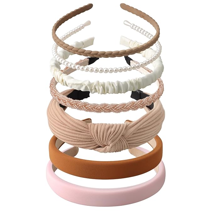 7pc Headbands for Women Trendy Girls Headbands Set, Non Slip Head Bands for Women's Hair Diademas Para Mujer De Moda