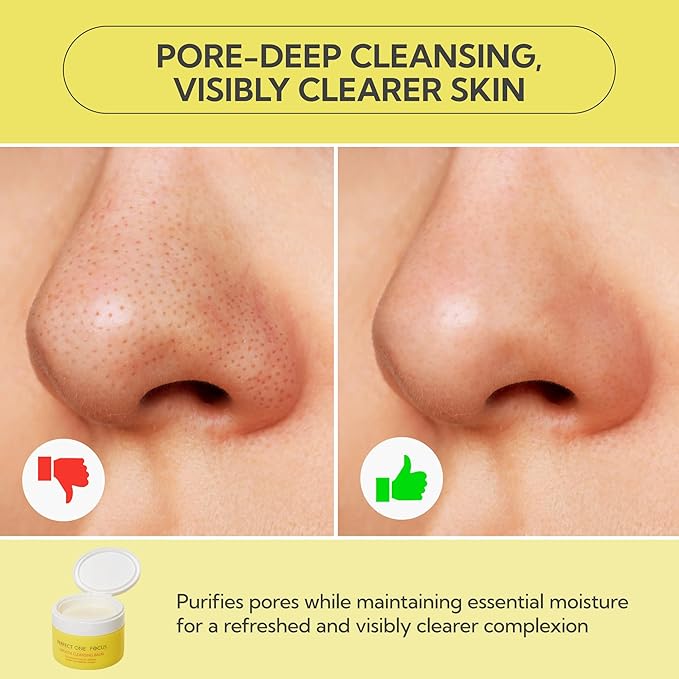 PERFECT ONE FOCUS Smooth Cleansing Balm Makeup Remover – Makeup cleansing balm that melts away makeup and impurities while moisturizing – Gentle Face Wash Balm - Great for Travel, 2.64oz(75g)