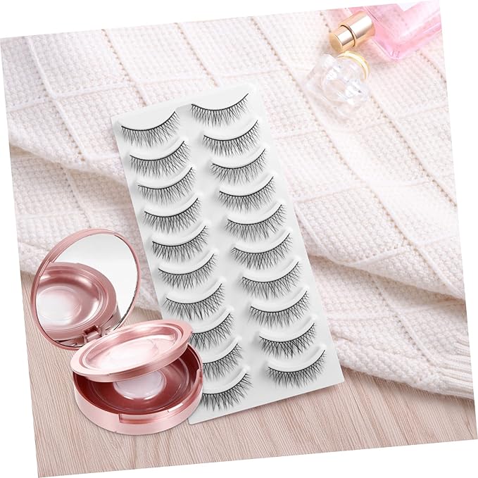 Beaupretty 5Pcs Double Layer Eyelash Storage Box with Lash Holder Mirror Case for Travel Organization Compact Eyelash Travel Organizer for Makeup Enthusiasts and Beauty Salons