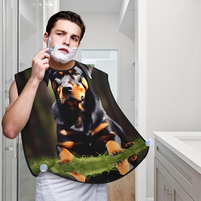 Abstract Paint Splashes Print Beard Bib Shaving Apron, Beard Hair Trimming Cape Gift For Dad