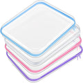 Hoolerry 4 Pcs Hard Clear Zipper Case Makeup Bags Plastic Zipper Pouch Transparent Storage Box Containers for Cosmetics, Snacks, Building Blocks, Puzzles(Clear,13.8 x 11.8 x 2 in,Multicolor)