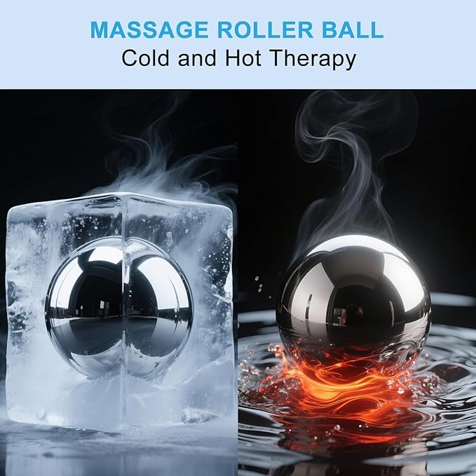 iECO Cold Massage Roller Ball - Ice Roller Ball for Muscles Deep Tissue, Cold & Heat Therapy, Plantar Fasciitis Roller