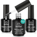 Beetles Matte Gel Top Coat No Wipe Top Coat Gel Nail Polish & Base Coat Set, 3Pcs 15ml Nail Polish Long Lasting Basic Combination, Soak Off LED Nail Lamp Art DIY Design Gifts for Women Her