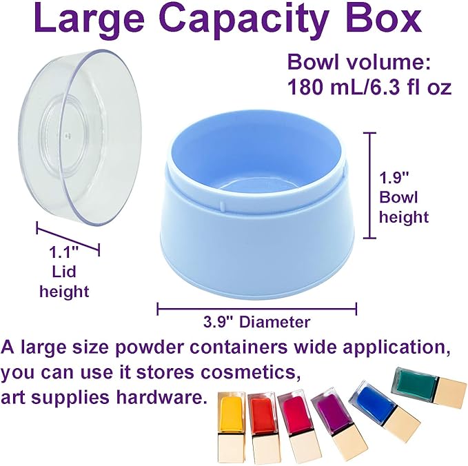 BPA Free Baby Powder Puff Box, Large 2.8" Fluffy Body After-Bath Powder Case, Baby Care Face/Body Villus Powder Puff Container, Makeup Cosmetic Talcum Powder Container with Hand Holder (Blue)
