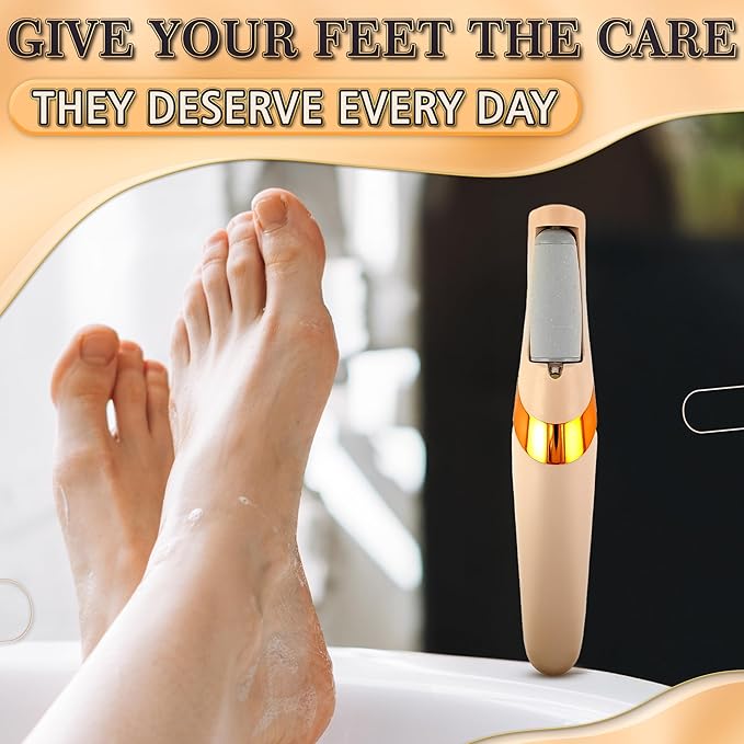Foot Callus Remover Electric – Callus Grinder for Feet with 2-Speed and 2 Rollers (Coarse & Fine) for Smooth & Soft Feet, Easy to Clean – Compact Electric Foot Sander for Daily Foot Care & Travel Use