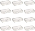 12 Pack Rectangular Clear Plastic Storage Containers Box with Hinged Lid for Beads and Other Small Craft Items (5.7 x 2.95 x 1.18 inch)