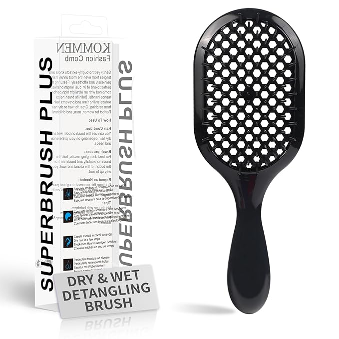 Detangling Brush,1 Pack Detangler Brush, Gentle & Effective Detangling on Wet or Dry Fragile Hair Types,Ultra-light, Detangling Brsuh ventilated and antistatic hairbrush (Black)