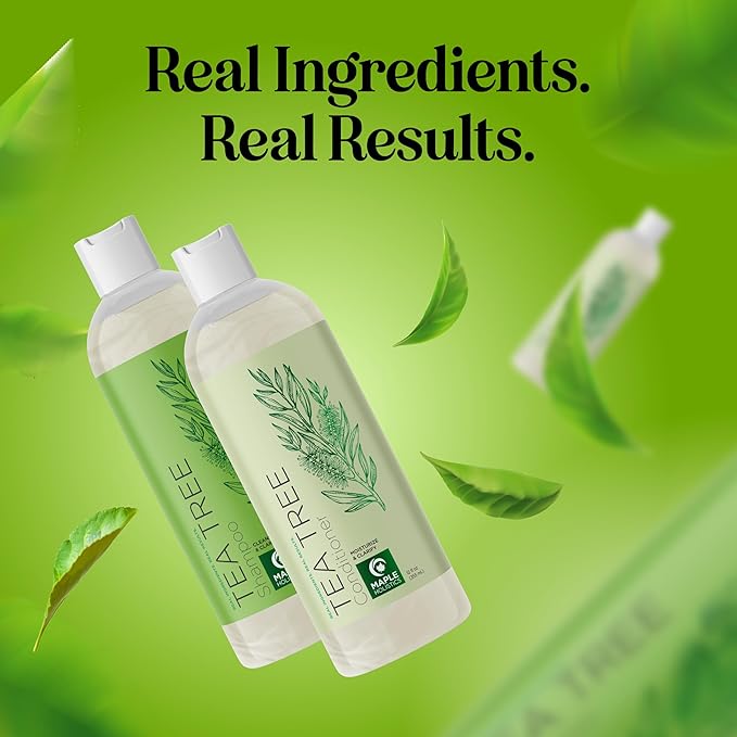 Tea Tree Shampoo and Conditioner Set - Sulfate Free Clarifying Shampoo and Conditioner for Oily Hair & Scalp Care with Cleansing Tea Tree Oil - Complete Oily and Dry Scalp Treatment for Build Up