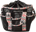 Weaver Leather Mesh Grooming Bag, Crimson Aztec