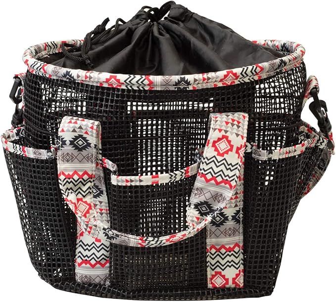 Weaver Leather Mesh Grooming Bag, Crimson Aztec